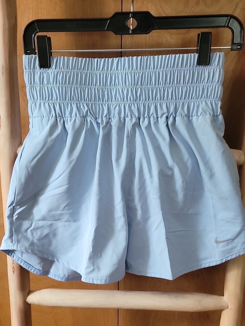 Nike Light Blue High-Waist Athletic Shorts